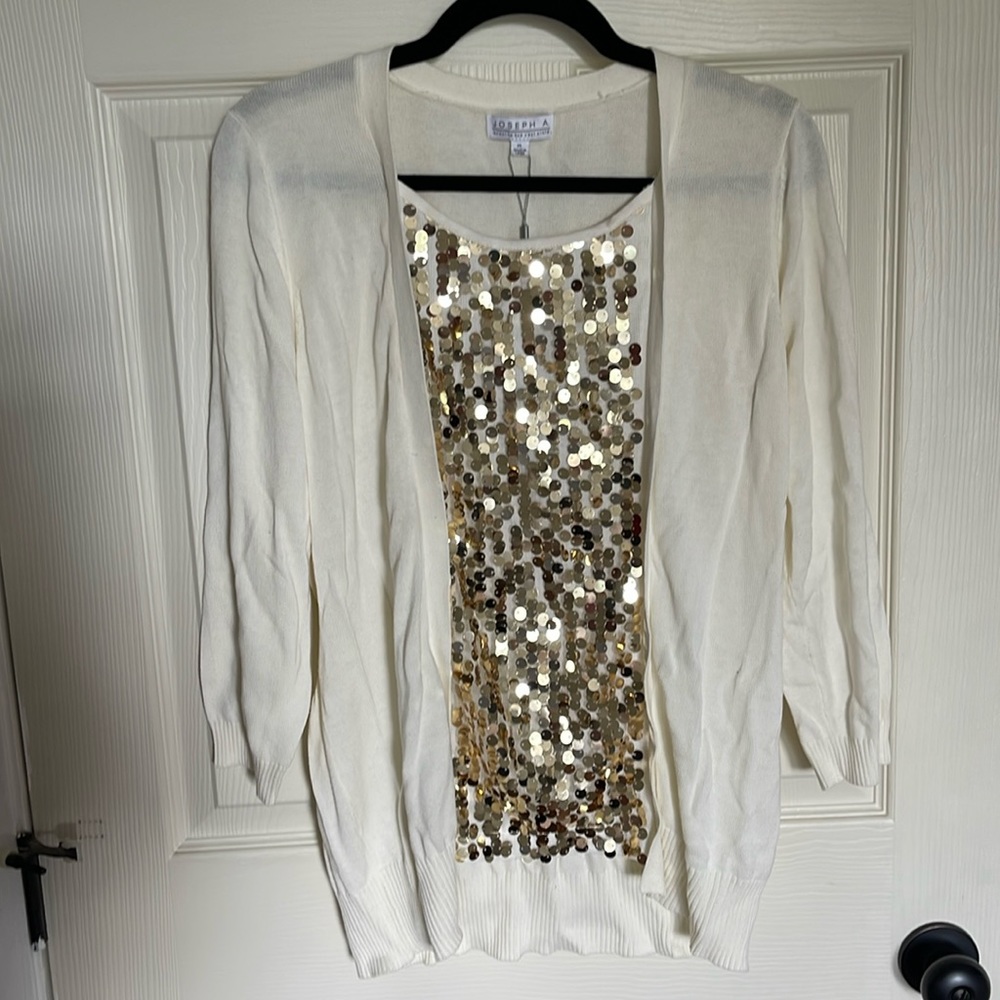 NWT. Joseph A. Size XL. Gold Sequin Detail